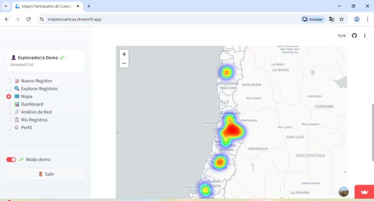 Mapeo de Cuencas · Mapa